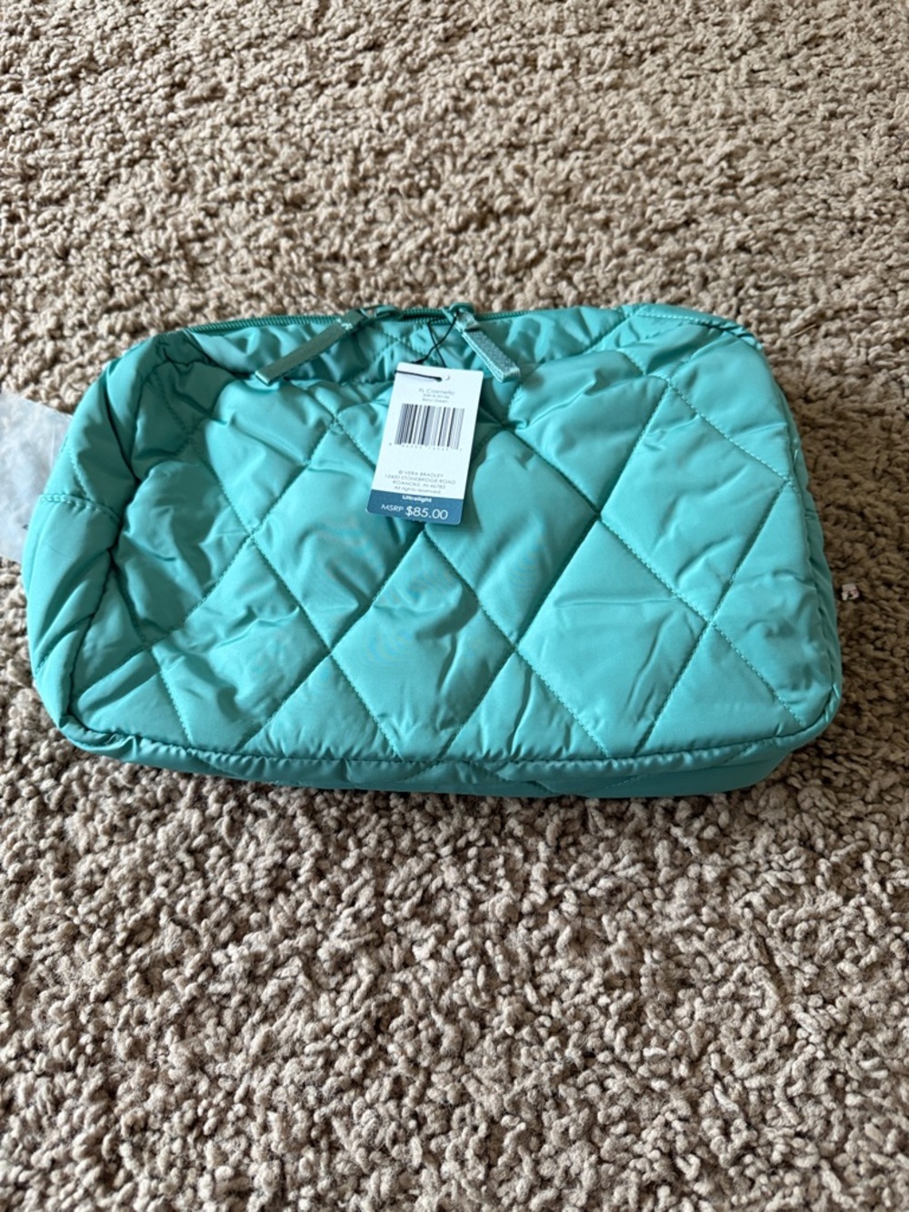 Vera Bradley Quilted Cosmetic Bag Teal